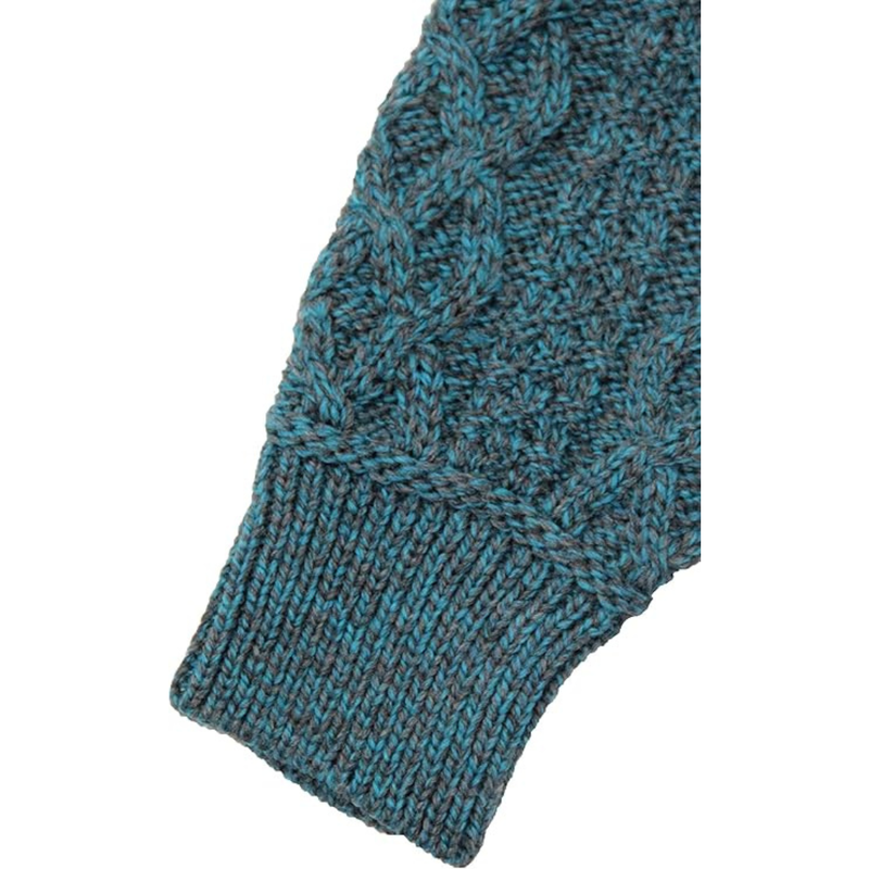 Men's Soft Irish Cable Knit Shawl Collar Sweater - Peacock